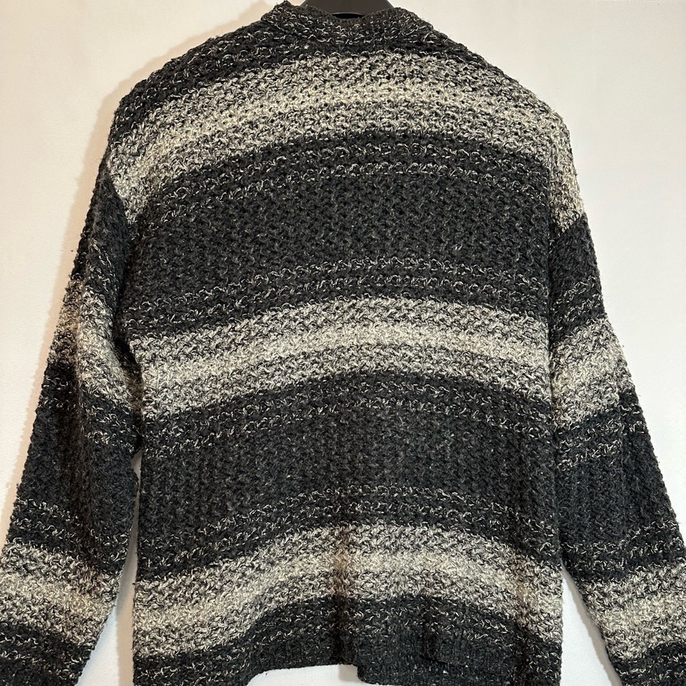 Claiborne Mens Wool Blend Sweater M Cable Knit Pullover Mock Neck 1/4 Zipper - Picture 3 of 9